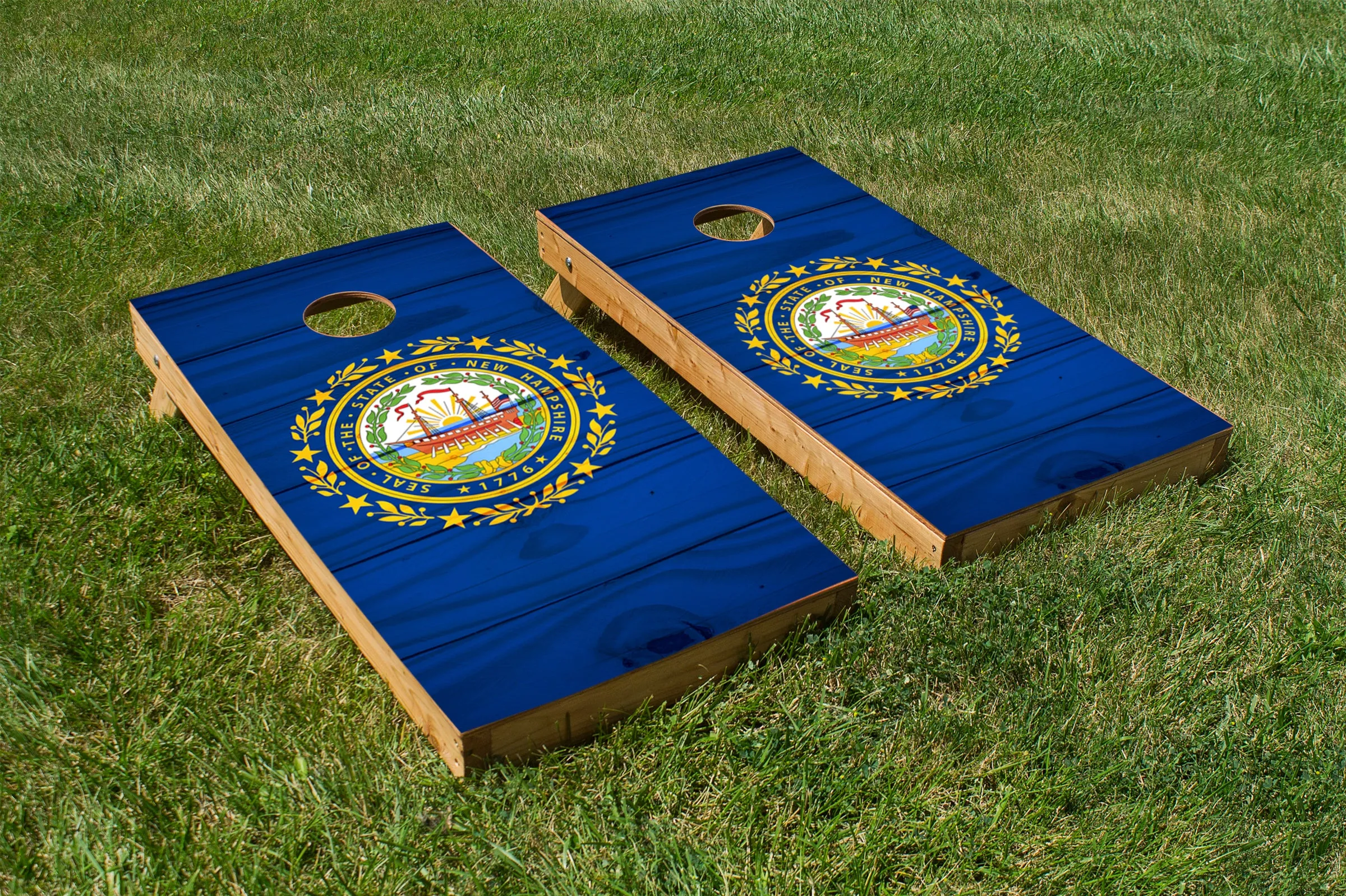 Wood Grain New Hampshire State Flag