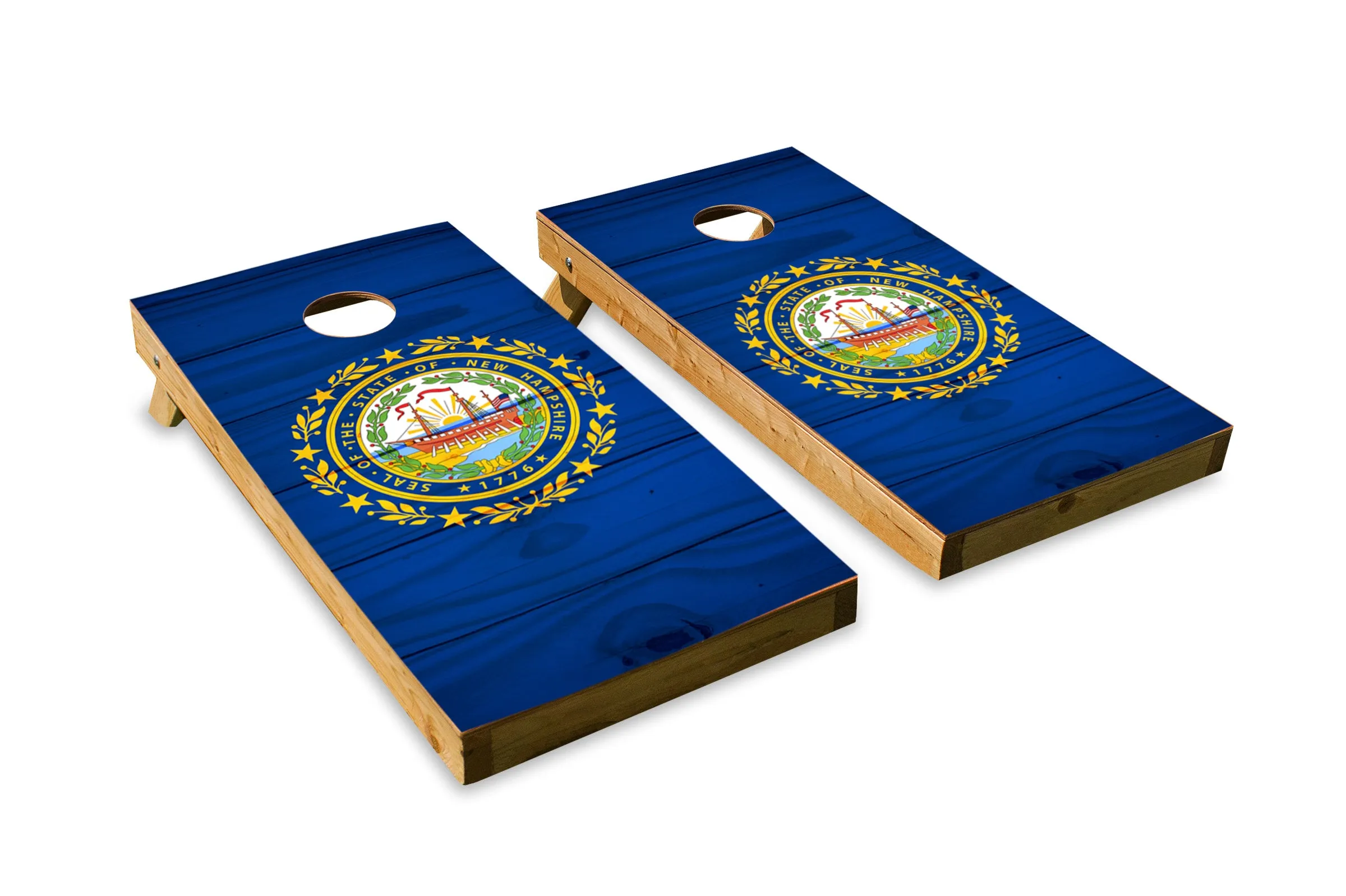 Wood Grain New Hampshire State Flag