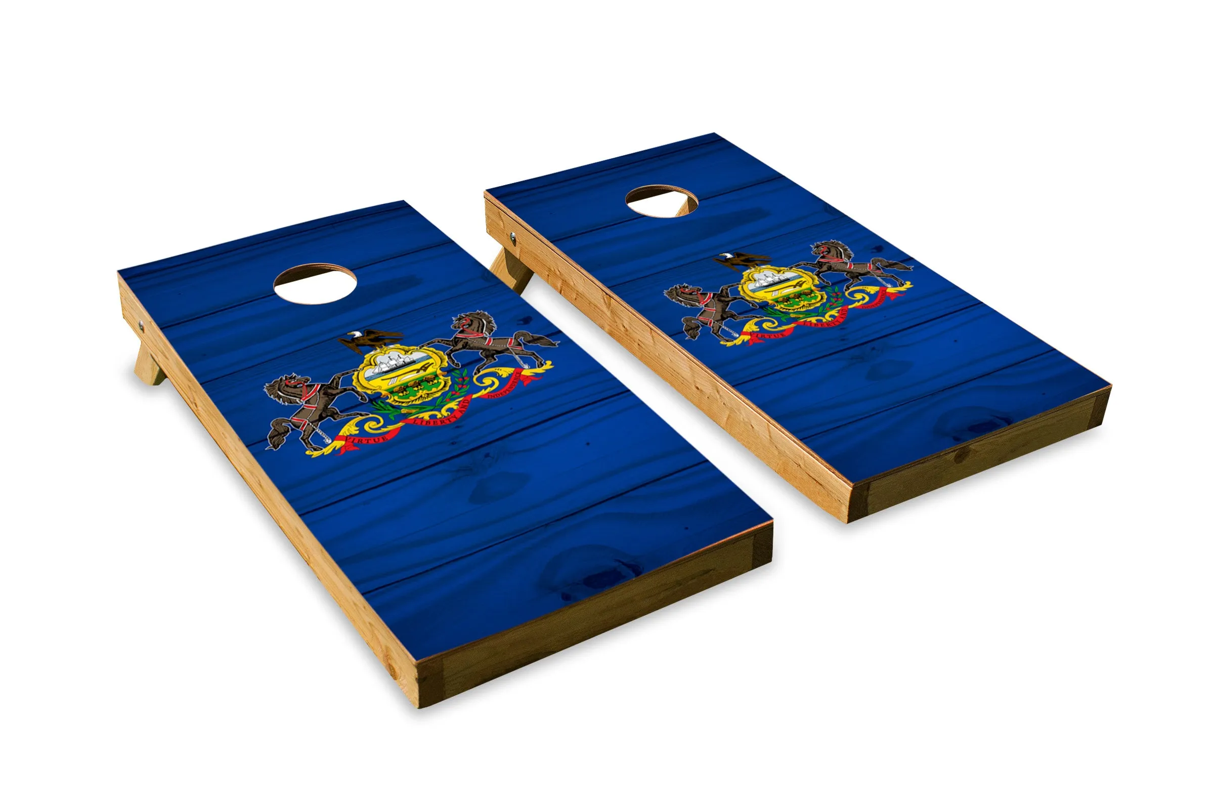 Wood Grain Pennsylvania State Flag