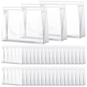 Xuniea 50 Pieces Mini Clear Makeup Bag Small Clear Zipper Pouch Travel Bag for Toiletries Plastic Cosmetic Organizer Waterproof for Women Men Vacation(11'',Transparent)