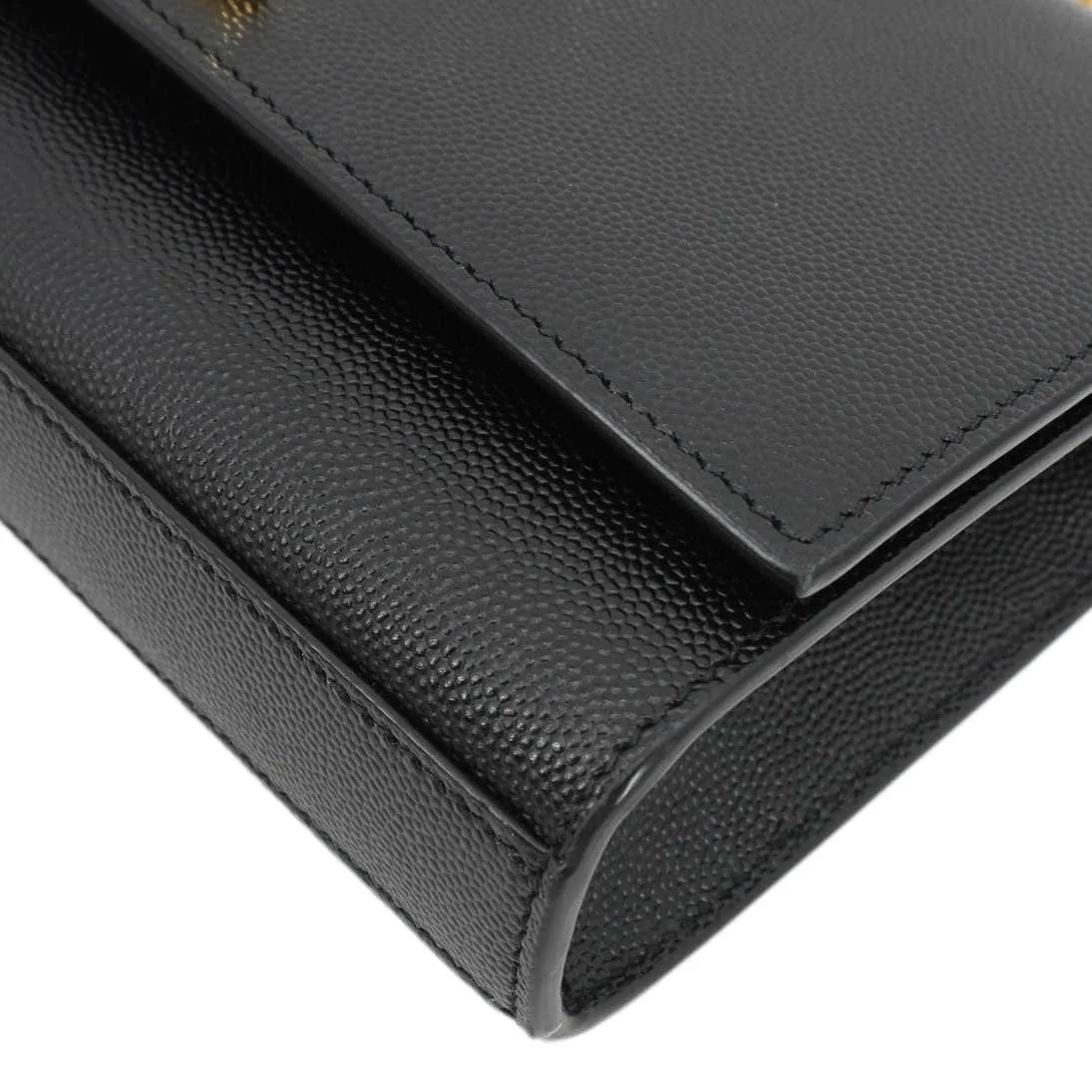 YVES SAINT LAURENT Kate Grain De Poudre Leather Chain Crossbody Bag Black