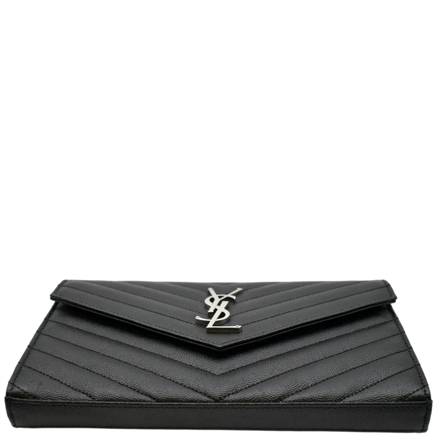 YVES SAINT LAURENT Wallet on Chain Leather Shoulder Bag Black