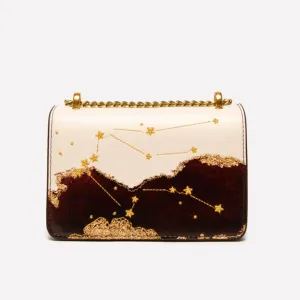 Zodiac Aquarius Embroidery Crossbody Bag