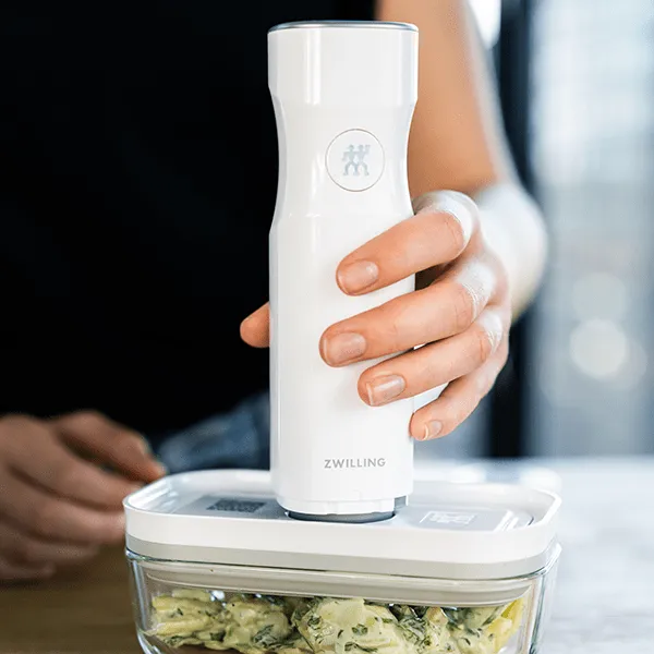 Zwilling Fresh & Save Vacuum Pump With Charging Cap White
